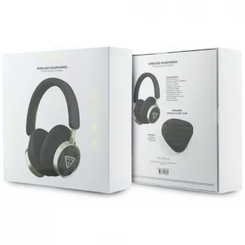 Guess 4G Triangle Logo Căști wireless Bluetooth 5.4 over-ear cu ENC, negru