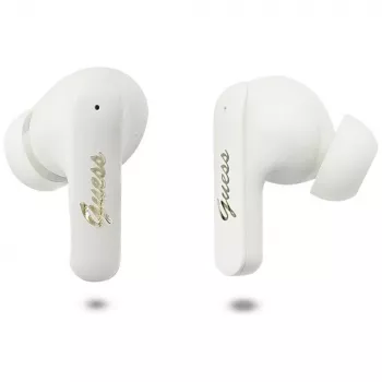 Căști True Wireless Stereo Guess Script Metal Logo, albe