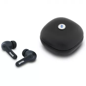 BMW LeatherMetal Logo Căști TWS Bluetooth 5.3 ENC negru