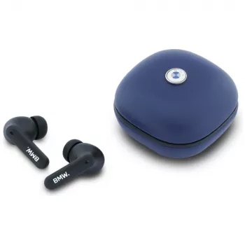 BMW LeatherMetal Logo Căști TWS Bluetooth ENC navy