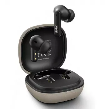 BMW LeatherMetal Logo Căști TWS Bluetooth cu ENC, taupe