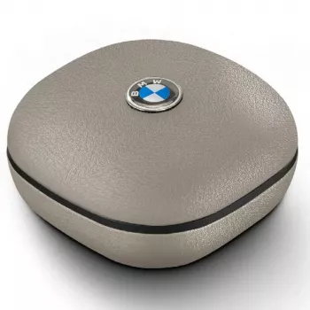 BMW LeatherMetal Logo Căști TWS Bluetooth cu ENC, taupe