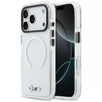 BMW M IML Shockproof Metal Logo Husă MagSafe pentru iPhone 17 Pro Max transparent