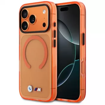 BMW M IML Metal Logos Husă MagSafe pentru iPhone 17 Pro Max, portocaliu