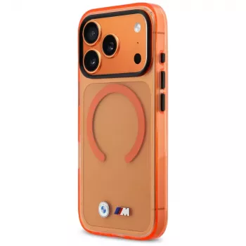 BMW M IML Metal Logos Husă MagSafe pentru iPhone 17 Pro Max, portocaliu