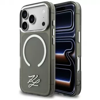 KARL LAGERFELD IML KL Script Logo Husă MagSafe pentru Apple iPhone 17 Pro Max, negru