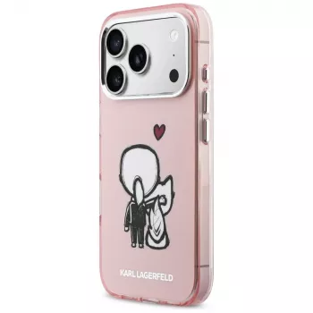Husă MagSafe KARL LAGERFELD Karl & Choupette Back pentru iPhone 17 Pro, roz