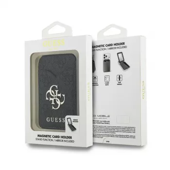Portofel MagSafe Guess 4G Stand & Mirror cu oglindă, negru