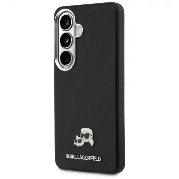 Husă MagSafe Karl Lagerfeld Saffiano KC Metal Logo pentru Samsung Galaxy S26, neagră