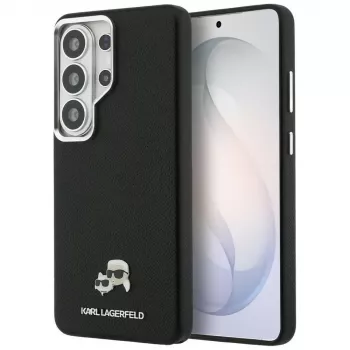 Husă MagSafe Karl Lagerfeld Saffiano KC Metal Logo pentru Samsung Galaxy S26 Ultra, neagră