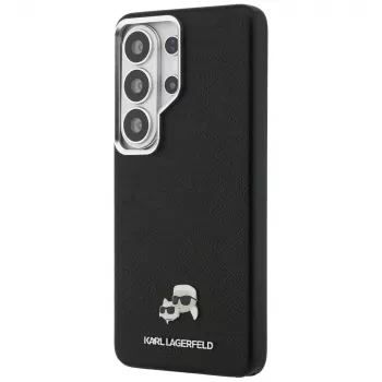 Husă MagSafe Karl Lagerfeld Saffiano KC Metal Logo pentru Samsung Galaxy S26 Ultra, neagră