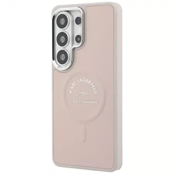 Husă MagSafe Karl Lagerfeld Embossed Ring RSG Logo pentru Samsung Galaxy S26 Ultra - roz