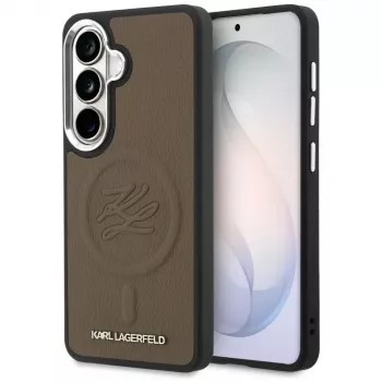 Husă MagSafe KARL LAGERFELD Embossed Ring Initials pentru Samsung Galaxy S26+, maro