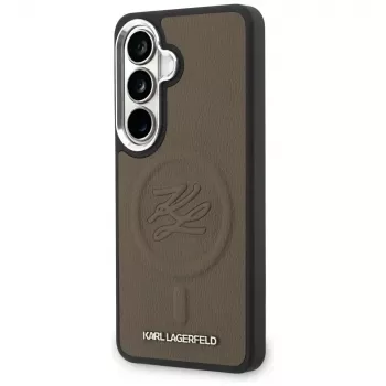 Husă MagSafe KARL LAGERFELD Embossed Ring Initials pentru Samsung Galaxy S26+, maro