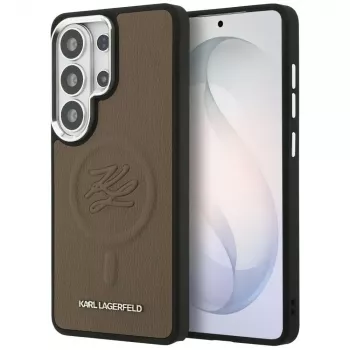 Husă MagSafe KARL LAGERFELD Embossed Ring Initials pentru Samsung Galaxy S26 Ultra, maro