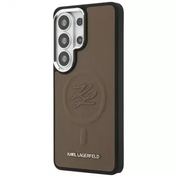 Husă MagSafe KARL LAGERFELD Embossed Ring Initials pentru Samsung Galaxy S26 Ultra, maro