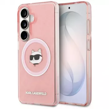 Husă MagSafe Karl Lagerfeld IML Repeated Choupette pentru Samsung Galaxy S26+, roz