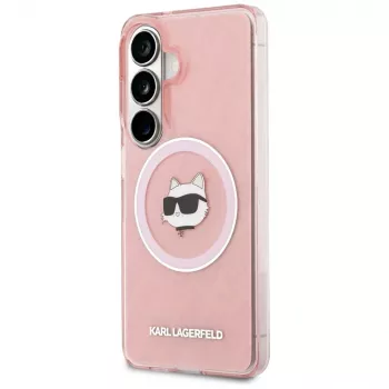 Husă MagSafe Karl Lagerfeld IML Repeated Choupette pentru Samsung Galaxy S26+, roz