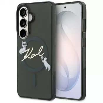 Husă MagSafe Karl Lagerfeld IML KC Script pentru Samsung Galaxy S26+, neagră