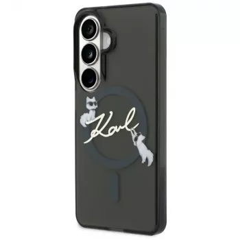 Husă MagSafe Karl Lagerfeld IML KC Script pentru Samsung Galaxy S26+, neagră