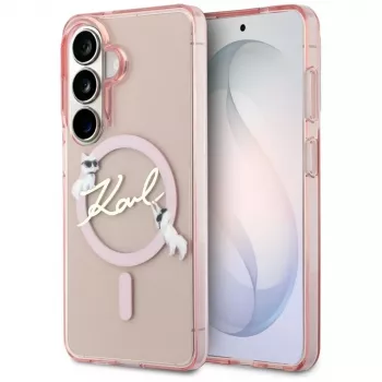 Husă MagSafe Karl Lagerfeld IML KC Script pentru Samsung Galaxy S26, roz
