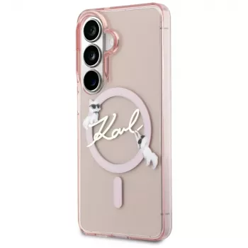 Husă MagSafe Karl Lagerfeld IML KC Script pentru Samsung Galaxy S26, roz