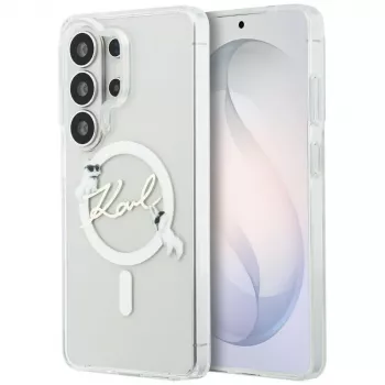 Husă MagSafe Karl Lagerfeld IML KC Script pentru Samsung Galaxy S26 Ultra, transparentă
