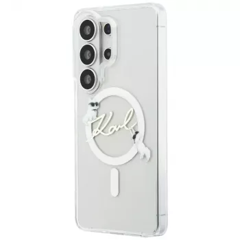 Husă MagSafe Karl Lagerfeld IML KC Script pentru Samsung Galaxy S26 Ultra, transparentă
