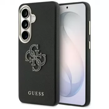 Husă Guess Grained Big 4G Metal Logo pentru Samsung Galaxy S26+, neagră