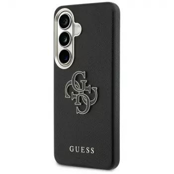 Husă Guess Grained Big 4G Metal Logo pentru Samsung Galaxy S26+, neagră