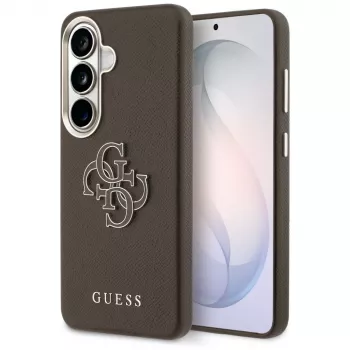 Husă Guess Grained Big 4G Metal Logo pentru Samsung Galaxy S26+, maro