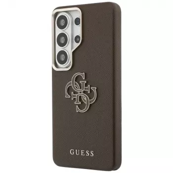 Husă Guess Grained Big 4G Metal Logo pentru Samsung Galaxy S26 Ultra, maro