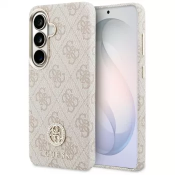 Husă MagSafe Guess 4G Rhinestone Round Logo pentru Samsung Galaxy S26, roz