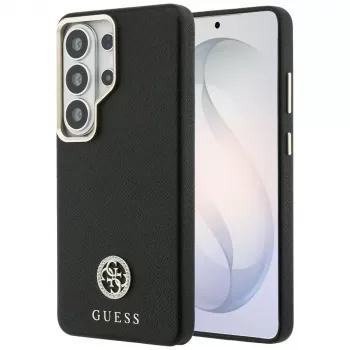 Husă MagSafe Guess Rhinestone Round Logo pentru Samsung Galaxy S26 Ultra, neagră