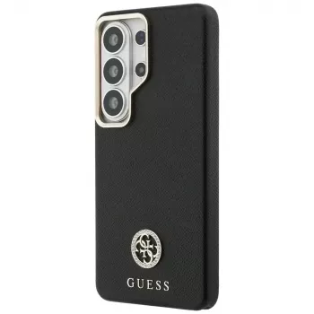 Husă MagSafe Guess Rhinestone Round Logo pentru Samsung Galaxy S26 Ultra, neagră