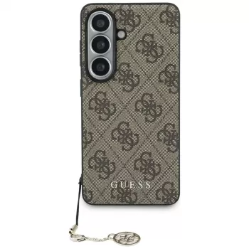 Husă MagSafe Guess 4G Classic Logo Charm pentru Samsung Galaxy S26, maro