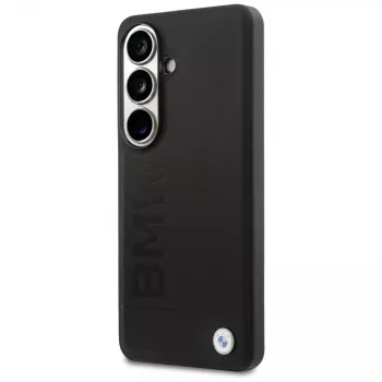 Husă MagSafe BMW Leather Hot Stamp pentru Samsung Galaxy S26, neagră