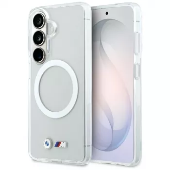 Husă MagSafe BMW IML Shockproof Metal Logo pentru Samsung Galaxy S26, transparentă