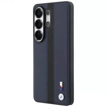 Husă MagSafe BMW Perforated Stripe Logo pentru Samsung Galaxy S26 Ultra, bleumarin