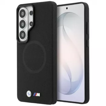 Husă MagSafe BMW M Metal Logo pentru Samsung Galaxy S26 Ultra, neagră