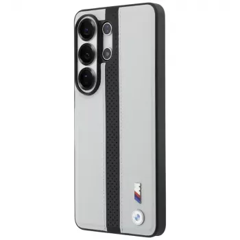 Husă MagSafe BMW Perforated Stripe Logo pentru Samsung Galaxy S26 Ultra, gri