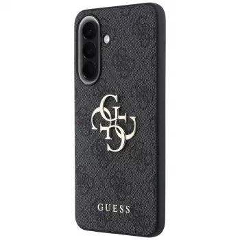 Husă Guess din piele 4G Metal Logo pentru Samsung Galaxy A57 5G, neagră