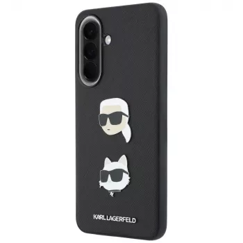 Husă KARL LAGERFELD pentru Samsung Galaxy A37 5G cu Karl & Choupette Heads, Pins & Logo, neagră