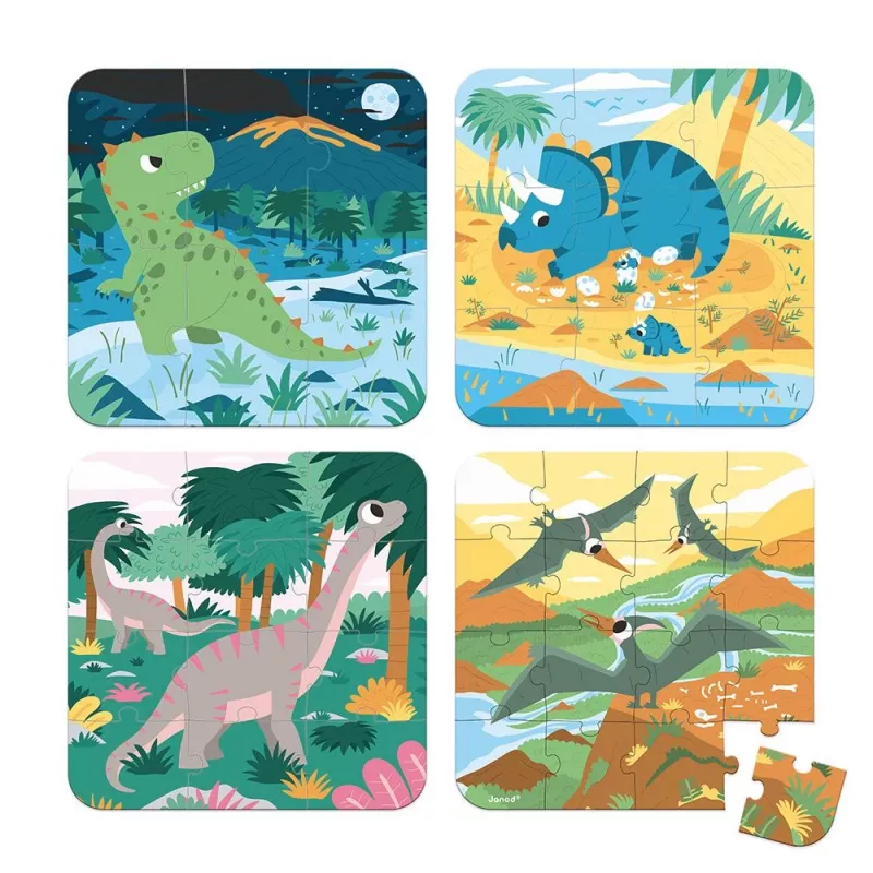 Puzzle progresiv Janod Dinozauri J02541