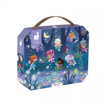 Set magnetic Janod în valiză Zâne și nuferi, 36 piese