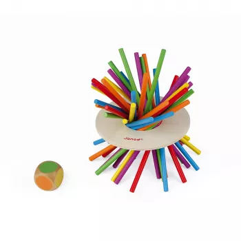 Joc de echilibru Janod Crazy Sticks din lemn pentru 1-4 jucători, multicolor