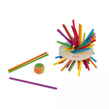 Joc de echilibru Janod Crazy Sticks din lemn pentru 1-4 jucători, multicolor