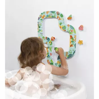 Puzzle de baie Janod cu urme de animale, 18 luni+