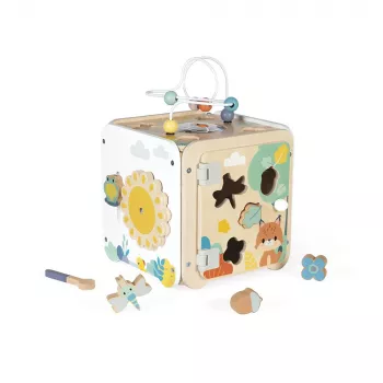 Cub mare de activități Janod Pure cu labirint de mărgele - 20 de activități - J05142