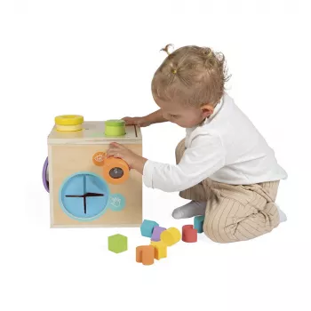 Cub senzorial de activități din lemn Janod 18luni+